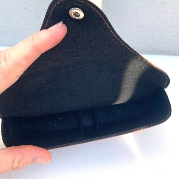 Ray Ban Brown Faux Leather Eyeglasses Sunglasses Case Soft Sided With Metal Snap - Picture 2 of 3